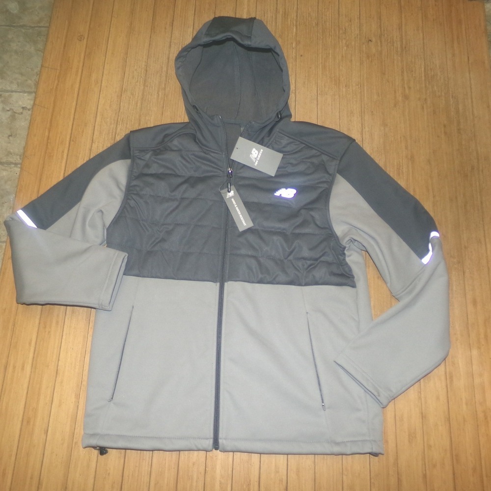 NEW BALANCE MENS L/S SOFT SHELL JACKET~BLUE / GRAY~SZ MED~NWT‎